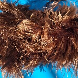 3 Skeins of Lion Brand Yarn Fun Fur in Brown, Novelty Yarn, 50g 64 yds